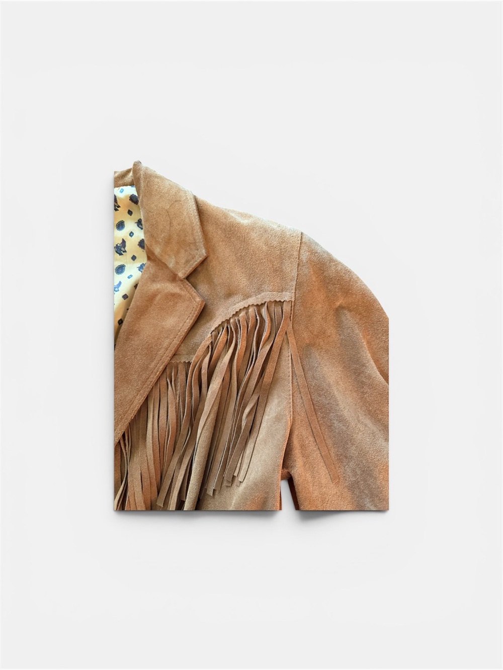Vintage Vera Pelle Fringed Suede Cropped Jacket - Tan - Picture 5 of 7